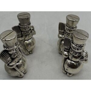 Neiman Marcus Silver-plated Snowman Place card Or Business Card Holders Set Of 4